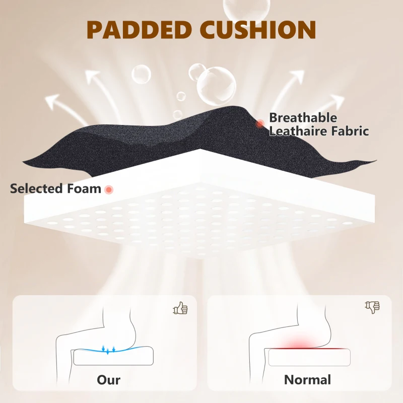 HOMCOM 3D fotel biurowy z masażem i podnóżkiem, regulowany fotel komputerowy z wysokim oparciem, tapicerka Leathaire, czarny