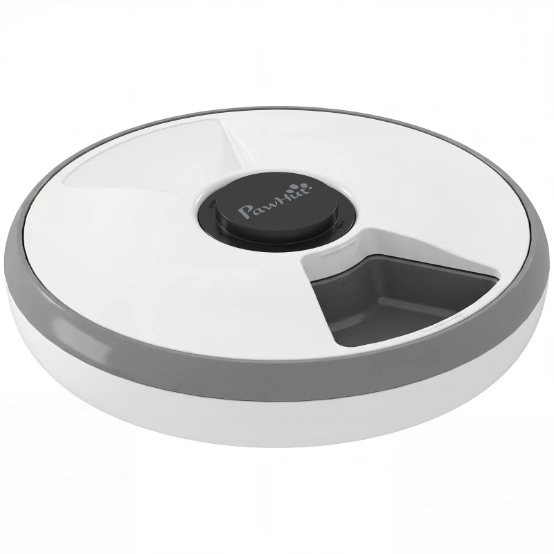 PawHut Automatic Feeder, Wireless Programmable Pet Feeder up to 6 Meals, LED Display, Cool Pack Gray