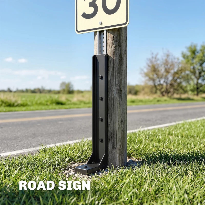 Outsunny 2 Pack Fence Post Repair Kit, 81 cm Metal Fence Post Support with Drill, Garden Ground Spikes for Broken Gate, Posts