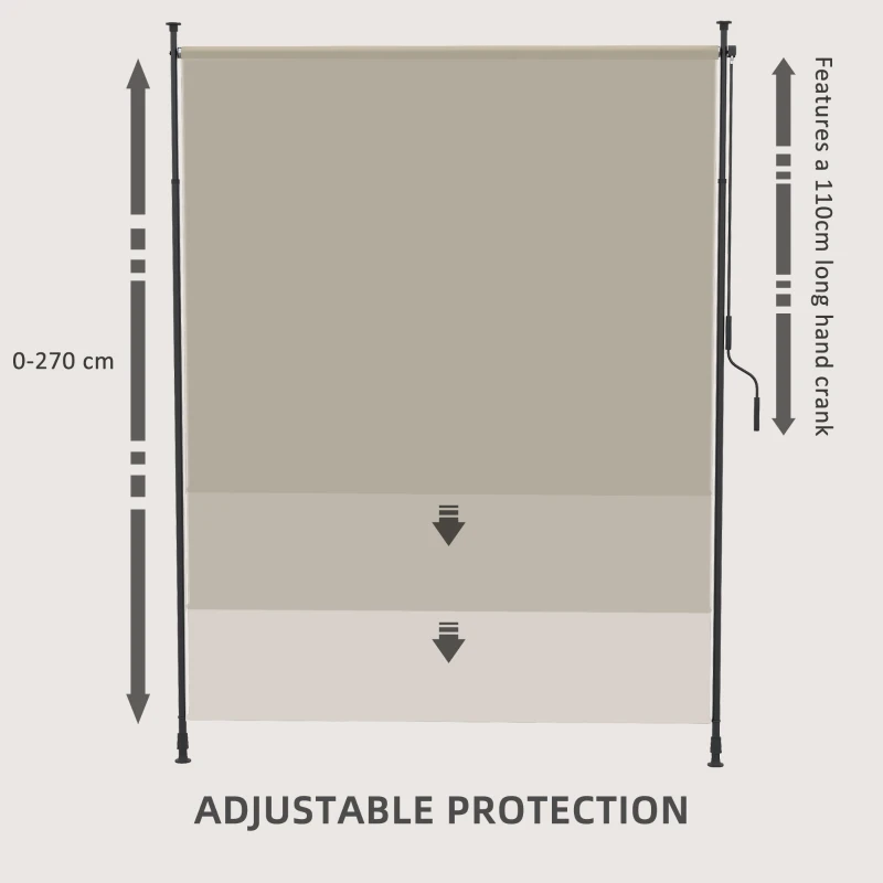 Outsunny Markiza pionowa 200x305cm, składana osłona boczna