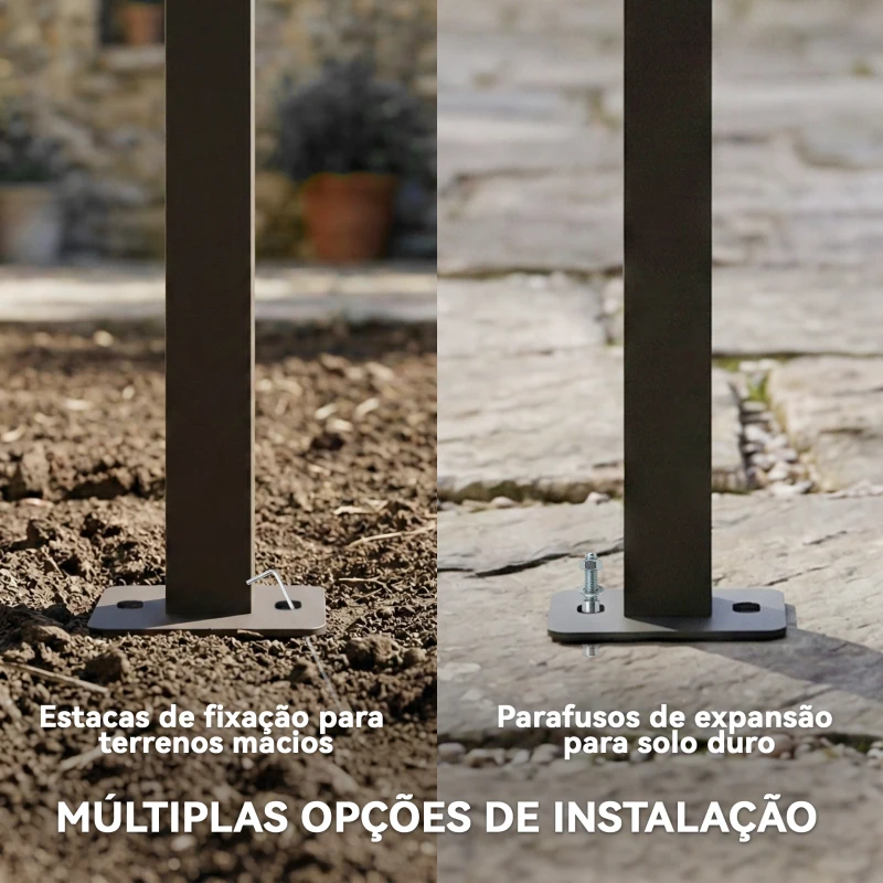 Outsunny Pérgola de Jardim Adossada 3x3 m com Telhado Retrátil Proteção UPF30+ e Drenagem Pérgola de Exterior em Creme