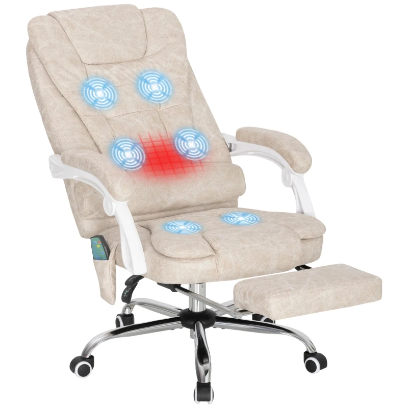 Vinsetto Bürostuhl mit Massagefunktion, ergonomisch, 65x160x104cm, Grau