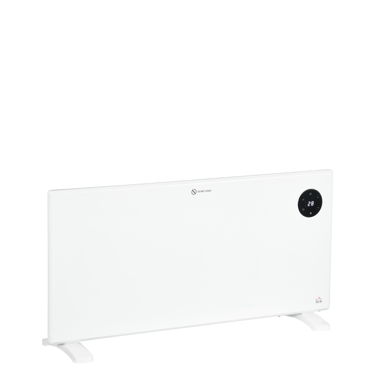 HOMCOM Radiateur électrique convecteur 2000 W écran LED et télécommande sur pieds ou mural pièce 15-20㎡ blanc