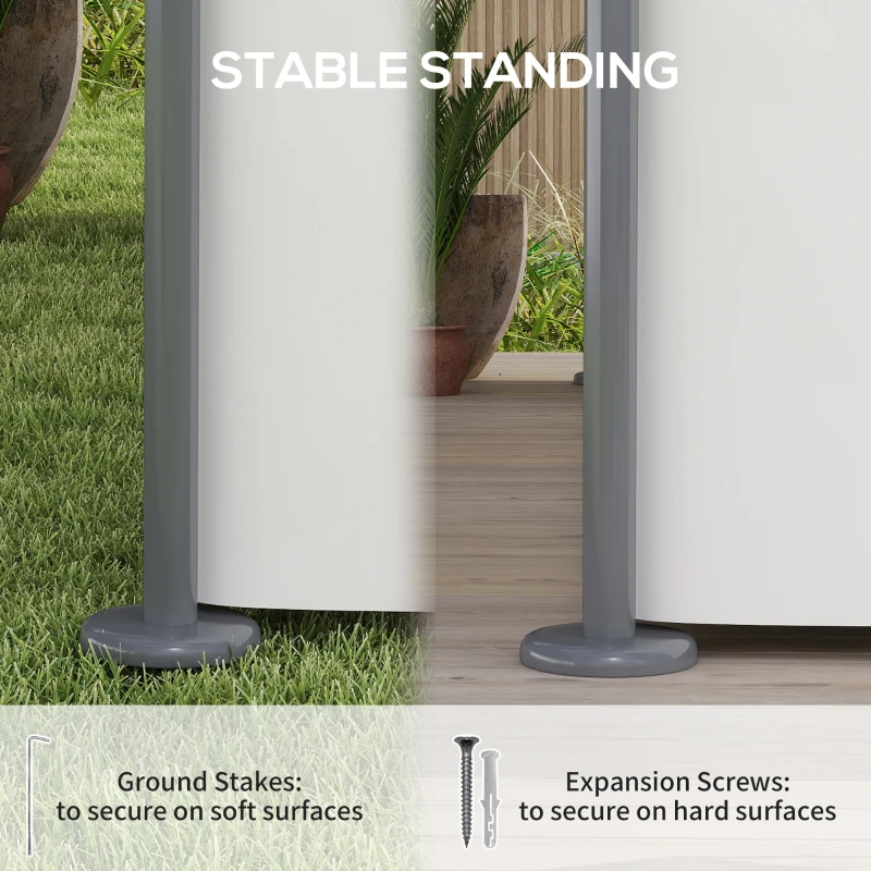 Outsunny Pawilon Ogrodowy z Dwuwarstwowym Dachem, 6 Zasłonami, Wodoodporny, Do Ogrodu i Na Taras, 4x3 m, Kremowobiały