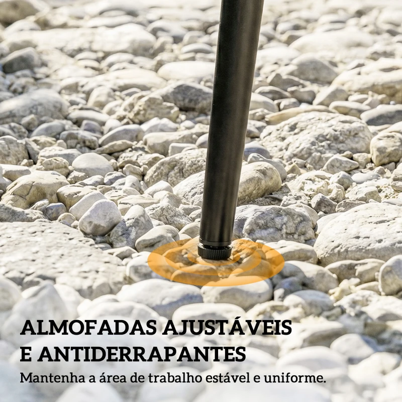 Outsunny Mesa de Jantar de Jardim Redonda 80x80x74 cm com Tampo de Vidro Temperado e Borda em Vime Estrutura de Aço Cinzento