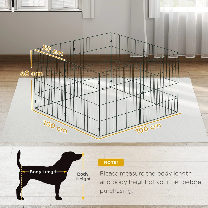 PawHut 8 Panel Pet Playpen for Small Dogs Indoor Outdoor 60 cm Height