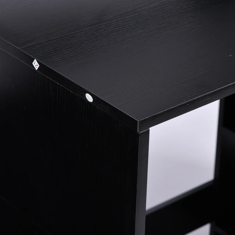 HOMCOM Computer Desk with Drawers and Storage Shelves, Office Desk Writing Table with Printer Stand, Large Workstation for Study Play Work Home Office, 137 x 55 x 92cm, Black