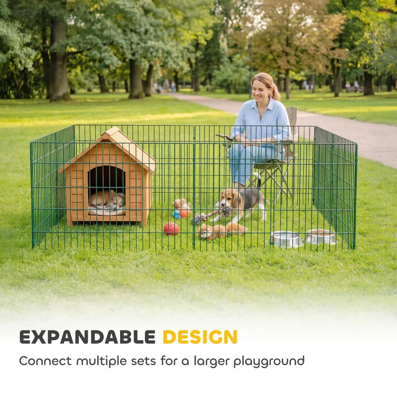 PawHut 8 Panel Pet Playpen for Medium Dogs Indoor Outdoor 80 cm Height