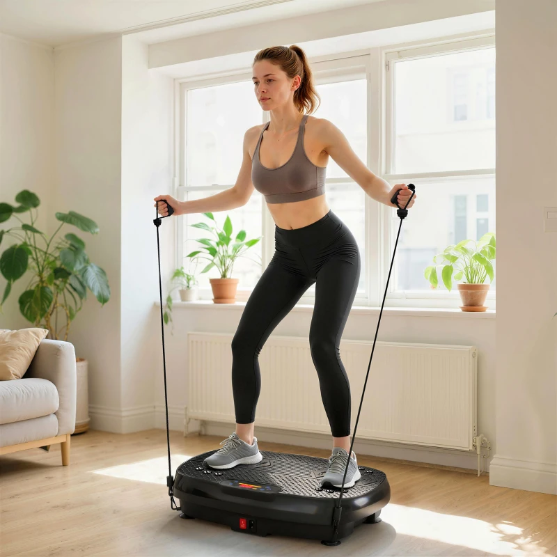 SPORTNOW Vibration Plate Exercise Machine with 120 Speed Levels, 5 Programs, Quiet Vibrating Plate with Resistance Bands