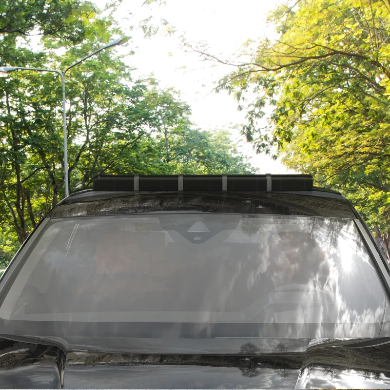 HOMCOM Lot de 2 barres de toit galerie souple gonflable et universelle pour voiture charge max 75 kg noir