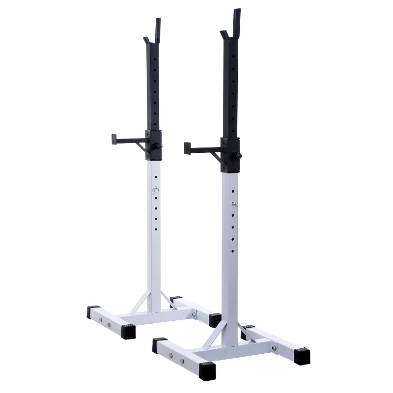 HOMCOM Stockage/support de musculation entrainement pour barre longue haltère charge max. 150 Kg