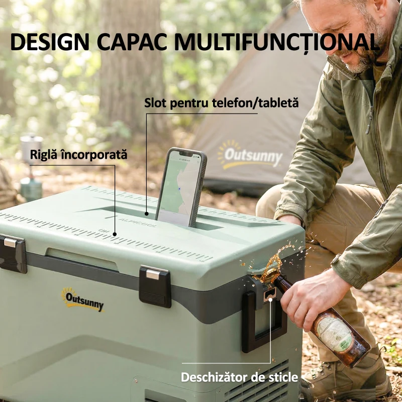 Outsunny Frigider Portabil 42,5L cu Compresor și Control prin Aplicație, -20℃ la 20℃