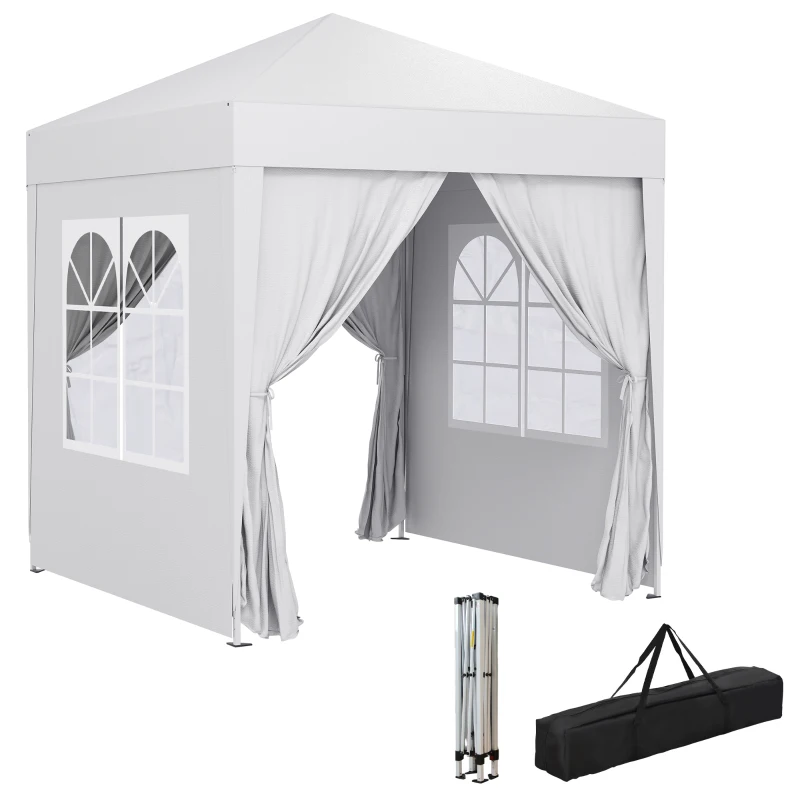 Outsunny Pop Up Gazebo Canopy, size (2 x2m)-White(m-9)