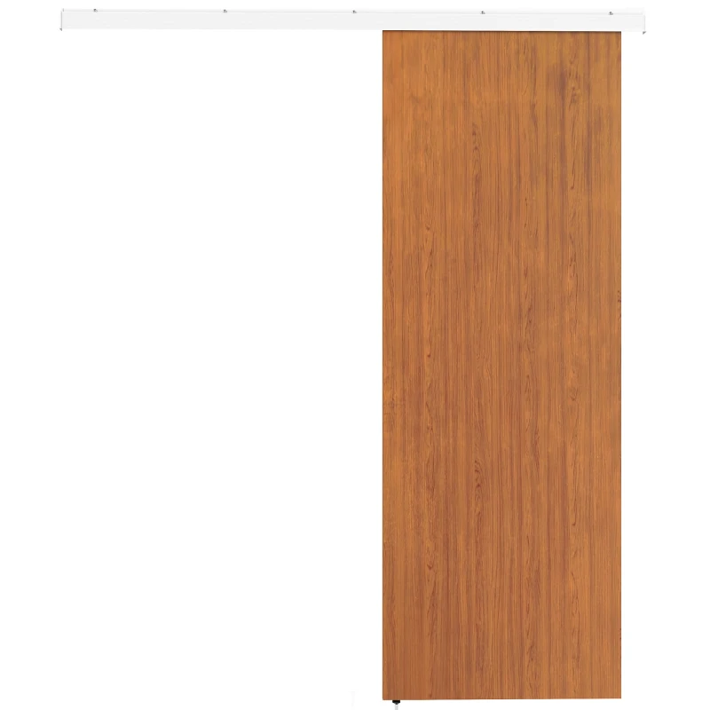 HOMCOM Ușă culisantă 75x210cm, Kit montaj, Șină, Efect lemn maro