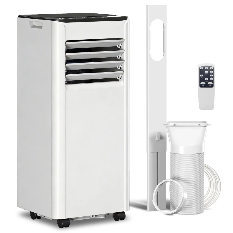 HOMCOM Climatiseur Portable 7000 BTU : Refroidissement, Déshumidificateur, Ventilateur, Mode nuit.