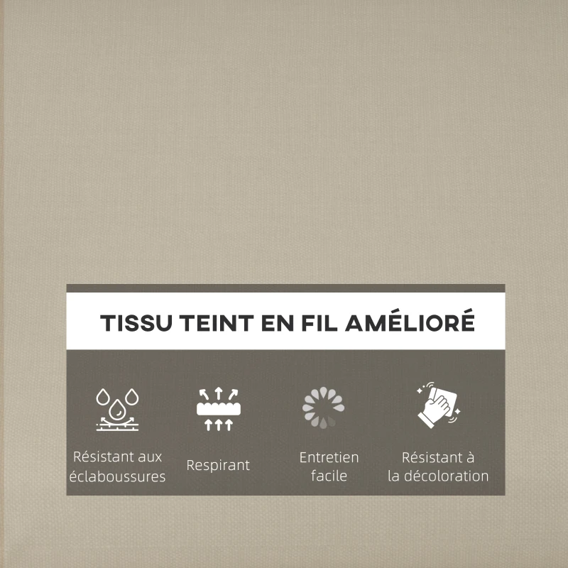 Outsunny Lot de 4 coussins de chaise, galettes de chaise 47 x 47 cm, rembourrage épais, résistant à la décoloration, beige