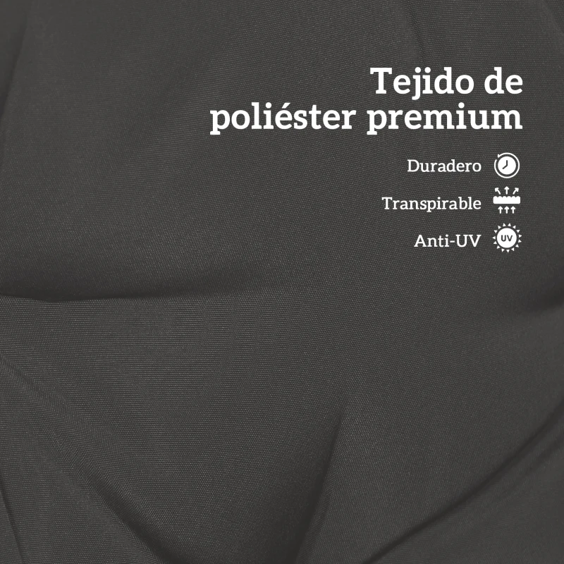Outsunny Cojín para Banco de Jardín o para Balancín de Jardín 120x110x12 cm de 2 Plazas con 6 Cordones de Fijación Negro