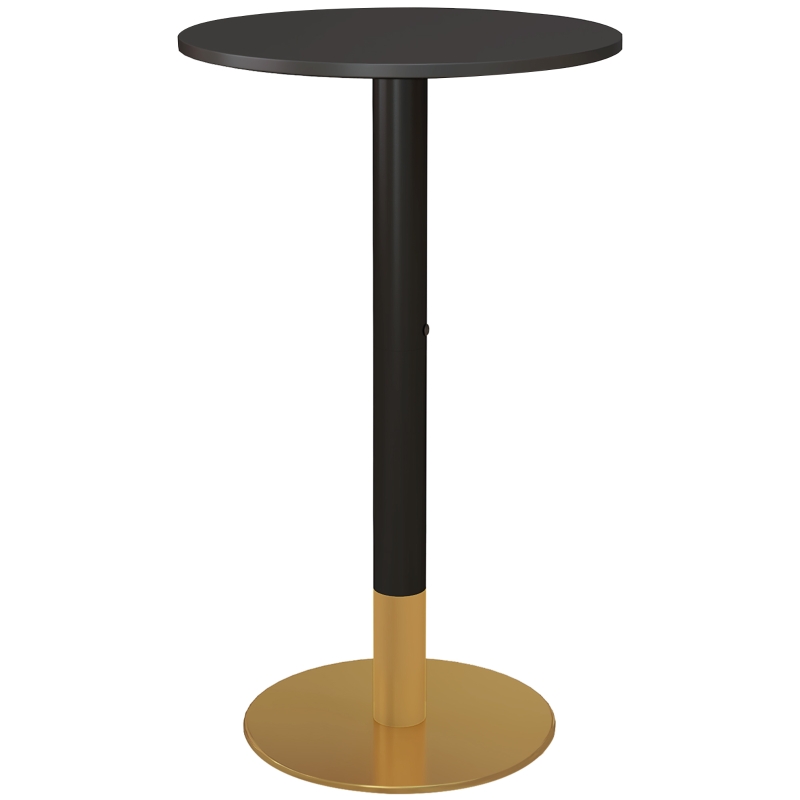 HOMCOM Masă de bar rotundă masă bistro masă de bucătărie stil contemporan cadru din oțel dim. 60L x 60l x 102H cm negru