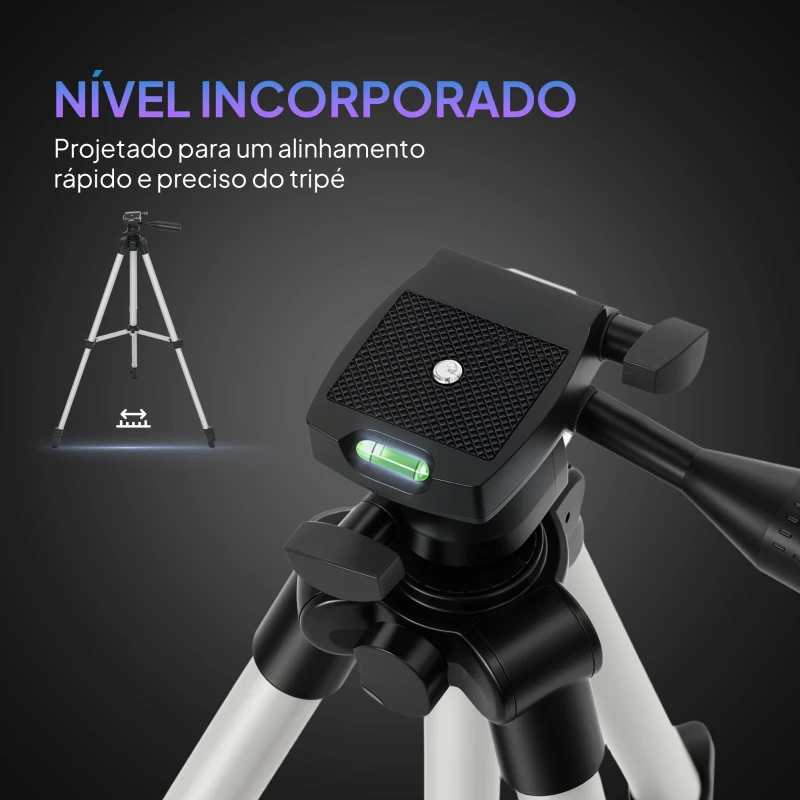 Outsunny Telescópio com  Abertura de 70 mm 30X-300X 300 mm Lente Barlow 3X Nível e Tripé Ajustável 76x76x133 cm Branco e Preto