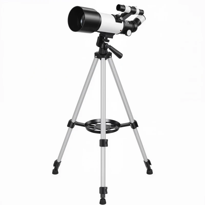 Outsunny Astronomy Telescope for Adults and Beginners with 70 mm Aperture, Carry Bag, White
