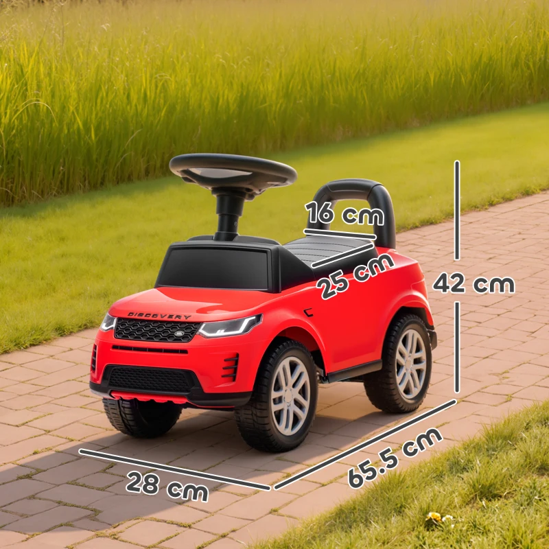 AIYAPLAY Macchina per Bambini Licenza Land Rover con Clacson e Spazio Portaoggetti, 65.5x28x42 cm, Rosso