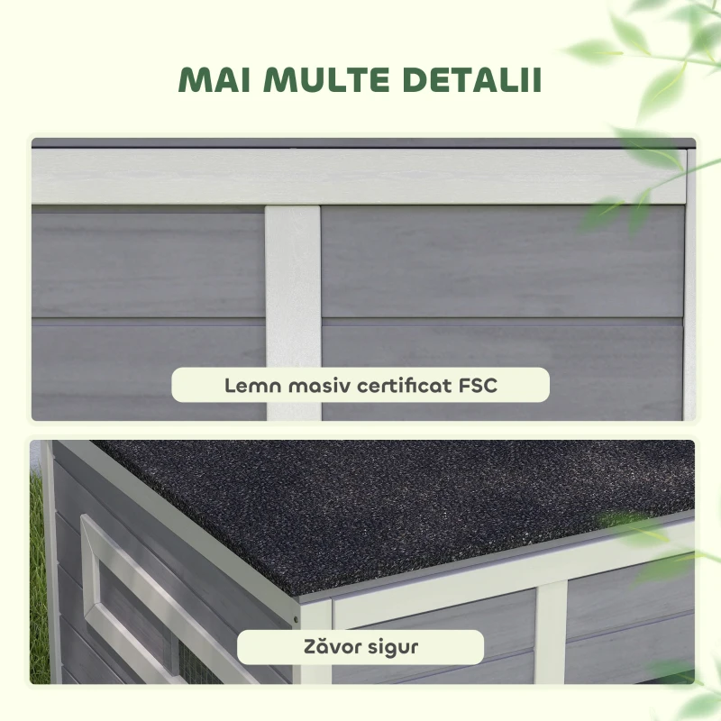 PawHut Căsuță pentru Rațe cu Acoperiș Rabatabil, Ferestre și Rampă, din Lemn, 93x70x72 cm, Multicolor