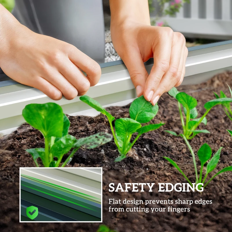 Outsunny Set of Two 110 x 65cm Steel Planter Boxes - Green