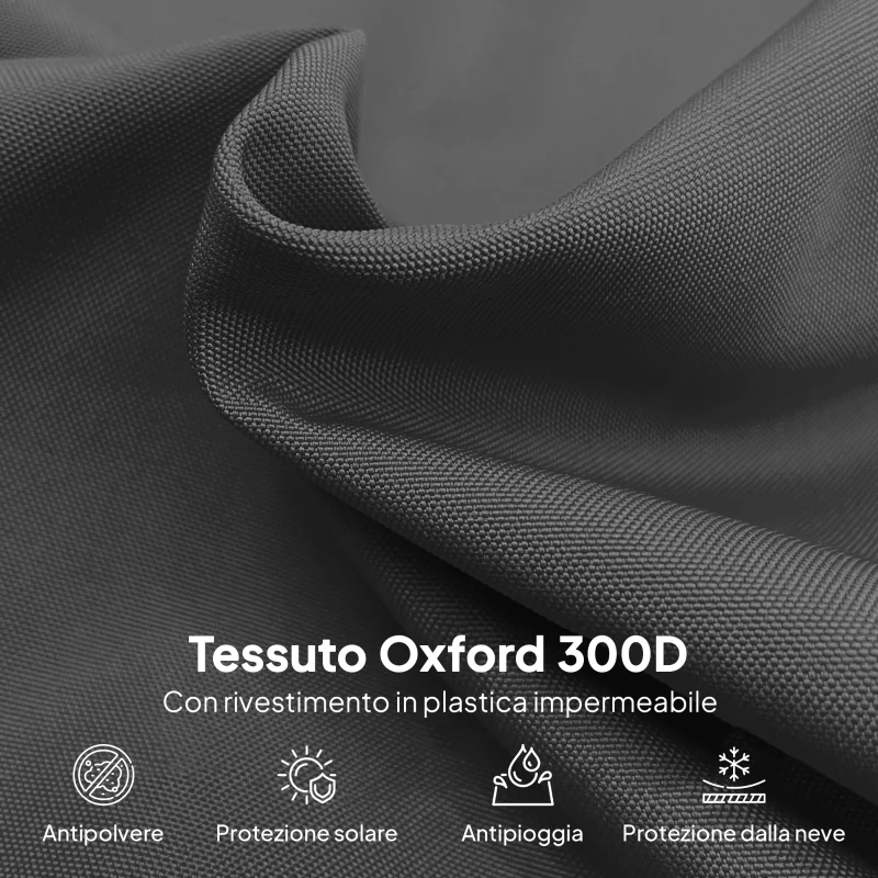 Outsunny Copertura per Ombrellone 3x3 m Impermeabile, Custodia Copri Ombrellone a Sbalzo con Cerniera e Laccio, Nero