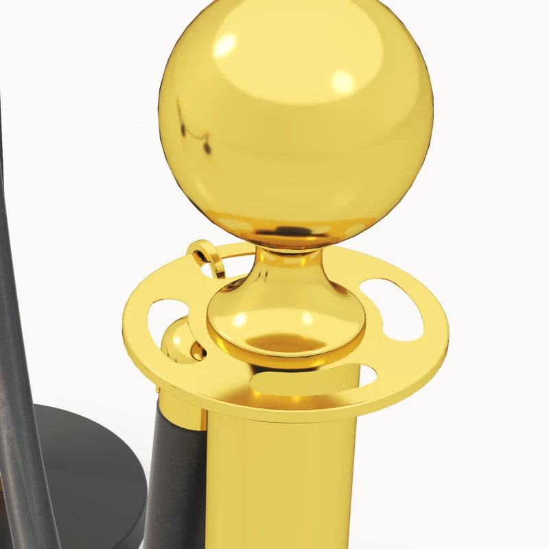 HOMCOM Postes Separadores de Acero Inoxidable de 2 Piezas 96 cm de Altura Base Rellenable Cuerda de Terciopelo Negro