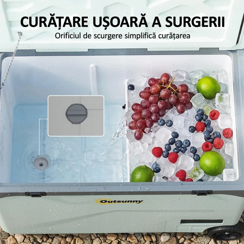 Outsunny Frigider Portabil 42,5L cu Compresor și Control prin Aplicație, -20℃ la 20℃