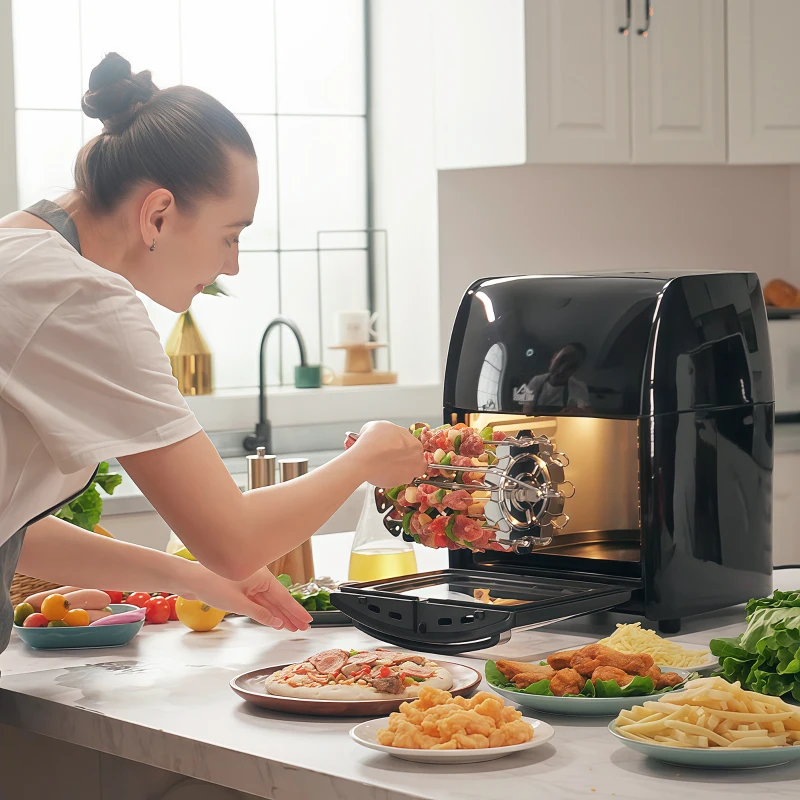 HOMCOM 1800W 8 in 1 Multifunctional Digital Air Fryer Oven with Roast, Broil, Bake, Dehydrate, Air Fry, 8 Presets, Rapid Air Circulation and 60-Minute Timer, 12L, Black