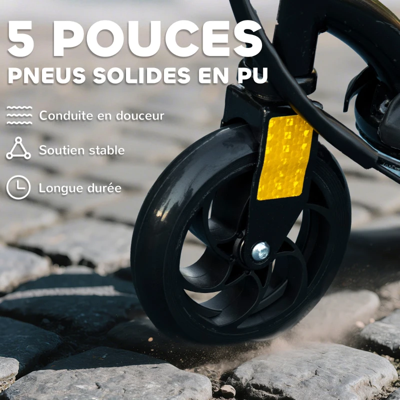 HOMCOM Trottinette électrique 120 W pliable pour enfant 7-14 ans 12 Km/h max. autonomie 10 Km max. noir