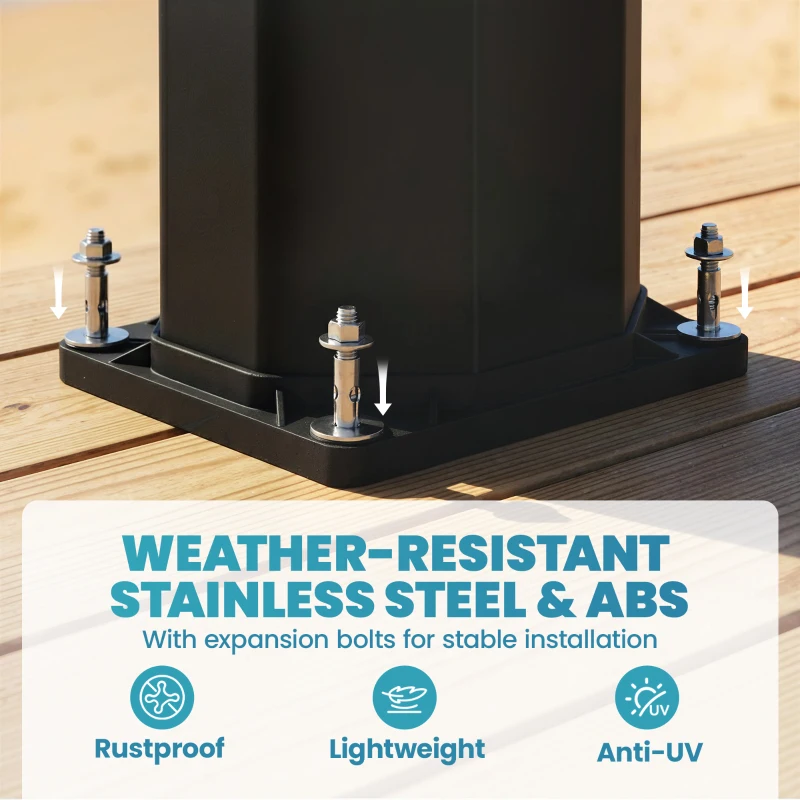 Outsunny Solar Shower 35L Garden Shower with Frost Protection, Swiveling Rain Shower Head, Faucet, Garden Hose Connection