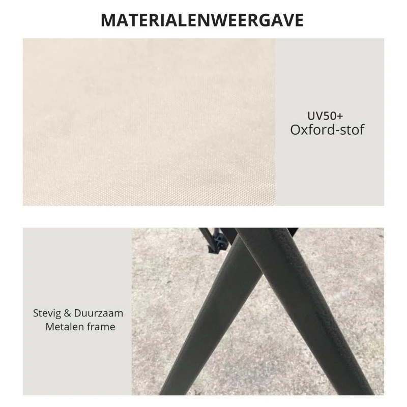 Outsunny Tuinpaviljoen 4x4x3m, Beige, Met Ventilatiedak en Verstelbare Hoogte