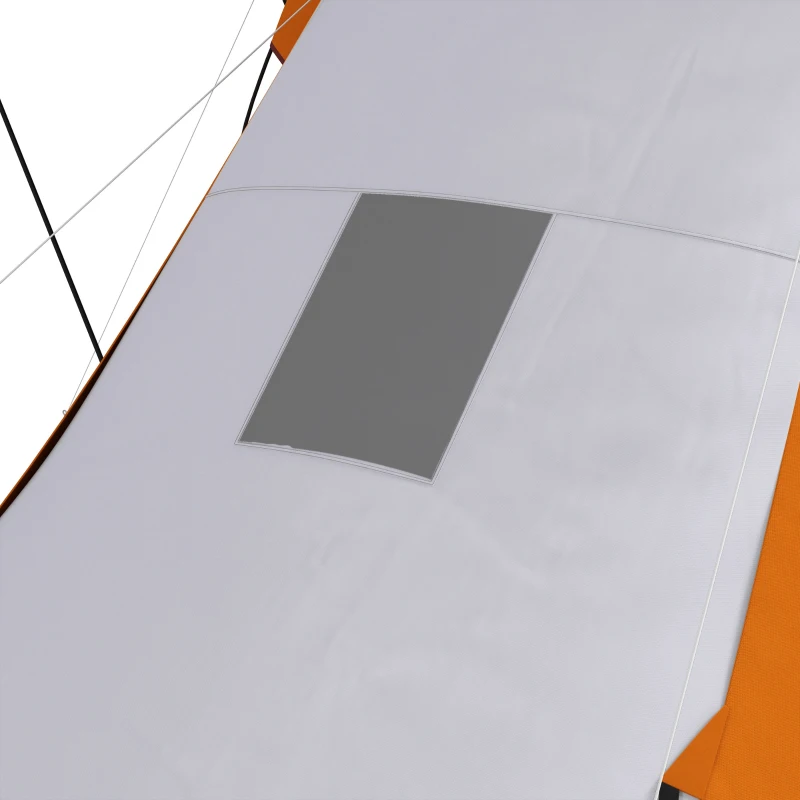 Outsunny Tenda túnel, 2000 mm Resistente à Água Tenda de Campismo para 4-6 Pessoas, com 2 Dormitórios e Área de Estar, Bolsa de Transporte, Cinza+Laranja