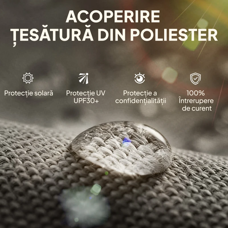 Outsunny Jaluzea Rulou Opacă pentru Exterior, 240x160 cm, Gri Închis