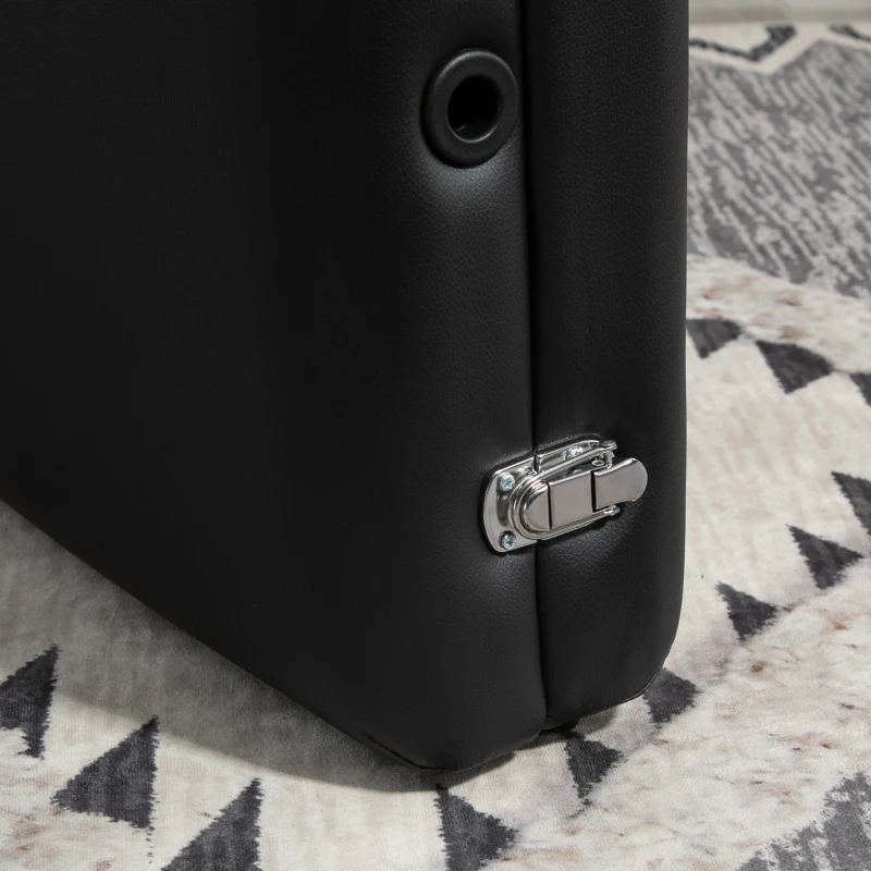 HOMCOM Foldable Massage Table, 185Lx70Wx59-80H cm, Aluminium-Black