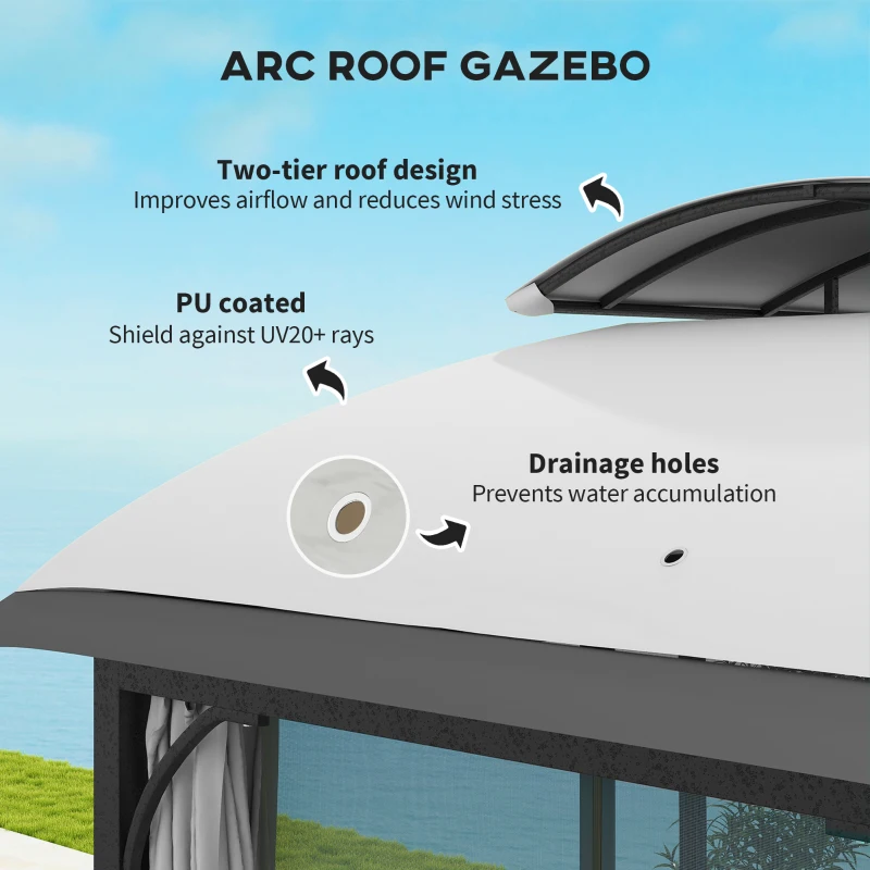 Outsunny Pawilon ogrodowy 4x3,3 m, wodoodporny, stabilny, metalowy