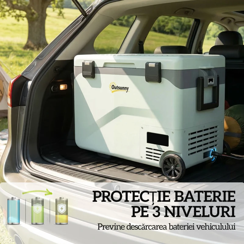 Outsunny Frigider Portabil 42,5L cu Compresor și Control prin Aplicație, -20℃ la 20℃