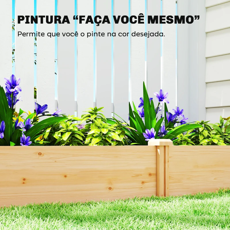 Outsunny Jardinheira Elevada em Madeira Horta Urbana para Cultivar Plantas com Divisor e Base Aberta 235x121x26 cm Madeira