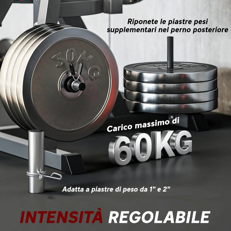 SPORTNOW Calf Machine con Schienale e Cuscinetti Regolabili, in Acciaio, Plastica ed EVA, 100x90x105 cm, Grigio e Nero