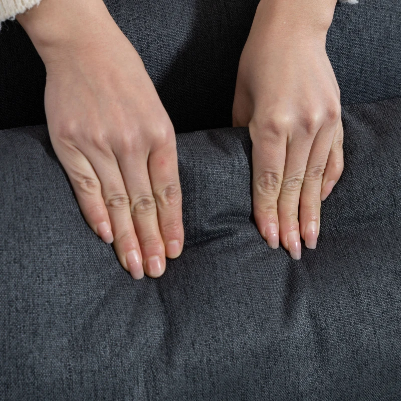 HOMCOM Fotoliu de dormit 2-în-1 Canapea-pat pliabil cu textură de in, Pat pentru oaspeți tapițat Scaun pliant, Gri închis