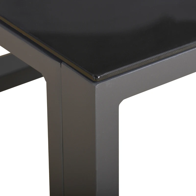 Outsunny 5 Pieces Outdoor Patio Furniture Set, Sofa Couch with Glass Coffee Table, Cushioned Chairs and Aluminum Tube, for Balcony Garden Backyard, Grey