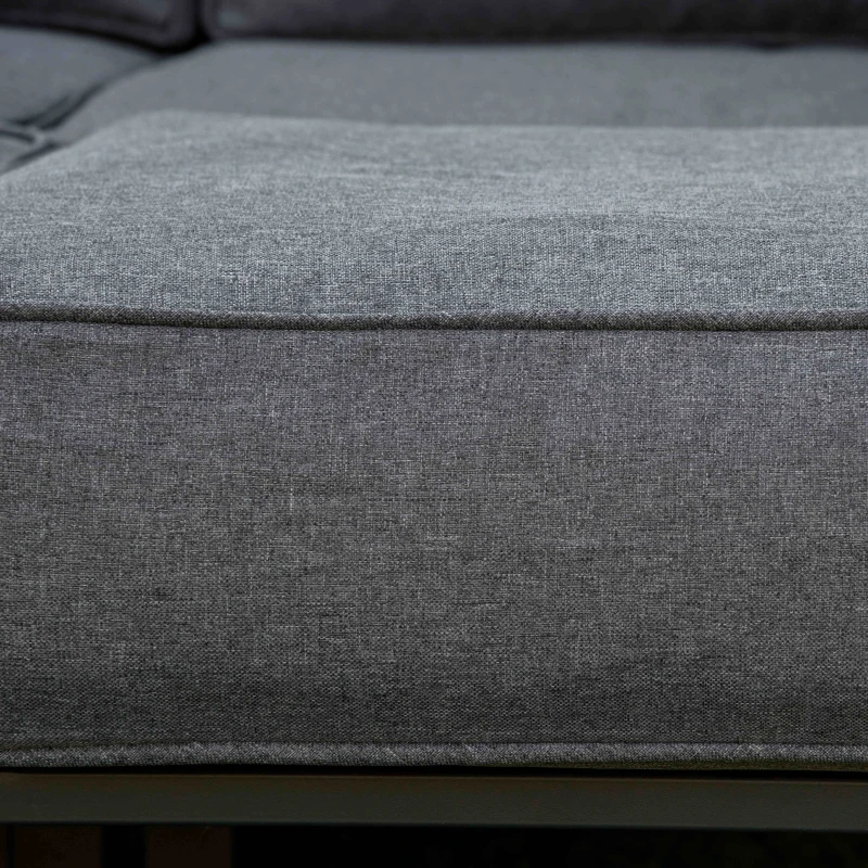 Outsunny 6 Piece Outdoor Couch, Sectional Sofa Set with Aluminum Patio Conversation Furniture, Grey