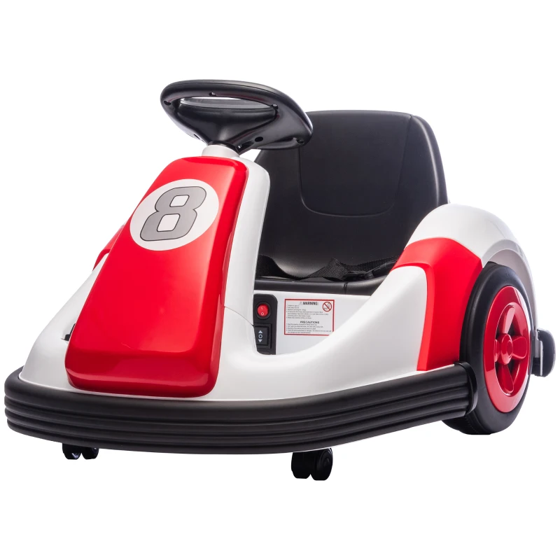 AIYAPLAY Coche de choque infantil 6V, rotación a 360°, coche de choque eléctrico infantil con doble motor, música y claxon