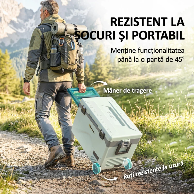 Outsunny Frigider Portabil 42,5L cu Compresor și Control prin Aplicație, -20℃ la 20℃