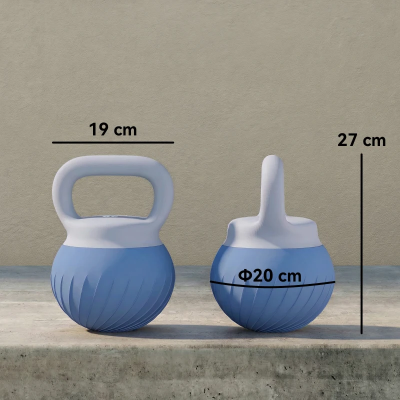 SPORTNOW Kettlebell 8 kg, mâner ergonomic antiderapant, kettlebell rotund, antrenament de forță, albastru