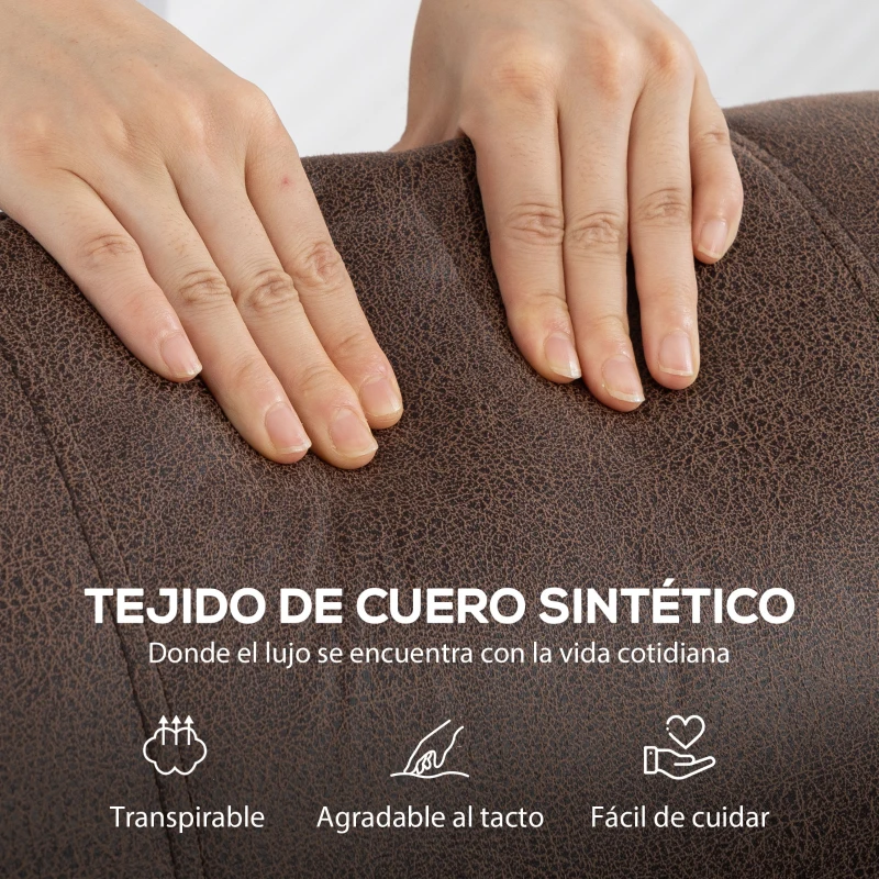 HOMCOM Sillón Relax Reclinable Manual hasta 155º Apertura Push con Reposapiés Respaldo Alto Acolchado Grueso Marrón