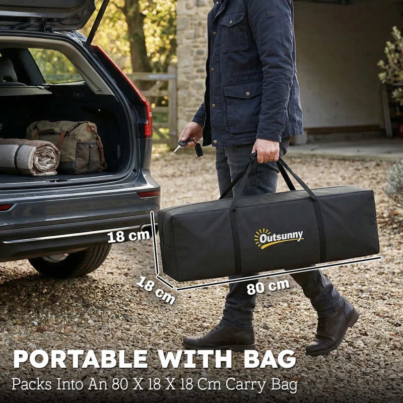 Outsunny Kampeertent 2 Personen 3000mm Waterdicht & Winddicht Koepeltent met 2 Deuren 2 Gaasramen 2 Zijramen Draagtas