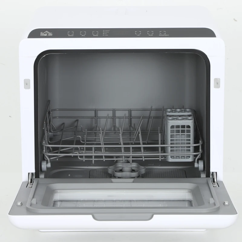 HOMCOM 6L Five-Mode Tabletop Dishwasher - White